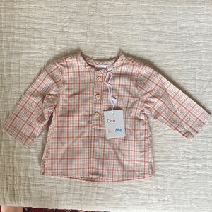 Oso & Me plaid lupo baby shirt